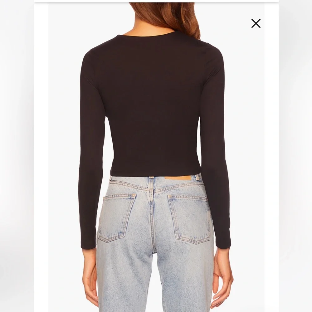 NWT $128 Susana Monaco x Revolve Long Sleeve Crop crew top women sizes S, L